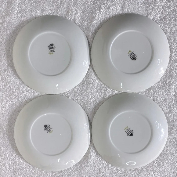 Vintage Ridgway Ironstone Kyoto Flower Pattern  Side Snack Plates x4 - Picture 2 of 11